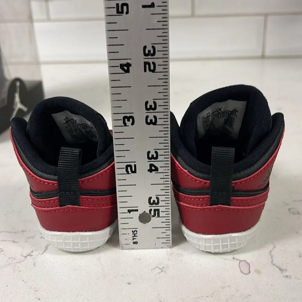 2019 Air Jordan 1 Crib Bootie 'Banned' Size 3C AT3745-023 Red & Black